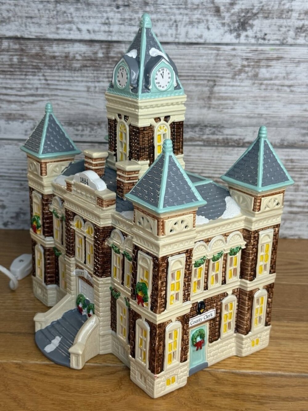 Dept 56 Snow Village 1989 COUNTY COURTHOUSE 5144-6 EXCELLENT - Picture 4 of 12